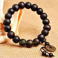 Tibetan Buddhist Buddha Prayer 10mm Beads Bangle Ornament Wood Bracelet