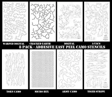 8PACK Camouflage Easy Peel Airbrush Camo Gun R C RC Body Mask Painting Stencils