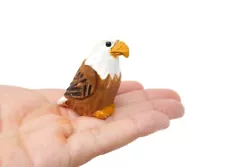 American Bald Eagle Bird Figurine Sculpture Mini Wood Art Statue Decor Carve