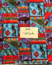 Vintage David Textiles Cotton Southwest Tribal Native American Kokopelli Print