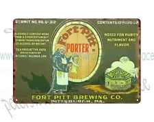 cool art for sale1930s FORT PITT PORTER beer Bar garage bar decor metal tin sign