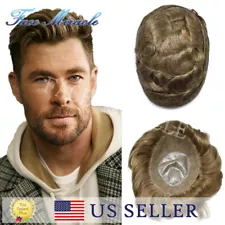 Full Poly Toupee for Men Human Hair System 0.1MM Skin PU Injected Man Hairpiece