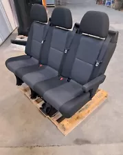 2007-2018 Mercedes Benz Sprinter Van 3-Passenger Black Cloth Rear Bench Seat