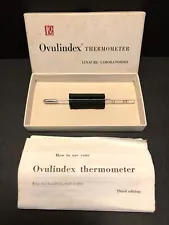 Vtg Ovulindex Glass Ovulation Thermometer Linacre Labs w/Box & Instructions