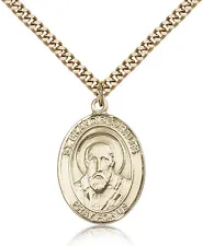 Saint Francis De Sales Medal For Men - Gold Filled Necklace On 24 Chain - 30...