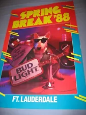 SPUDS McKENZIE MACKENZIE 1988 - FT. LAUDERDALE SPRING BREAK POSTER - 28x 18 NEW!