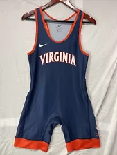 Virginia Cavaliers Wrestling Singlet Mens Medium Nike Dri Fit Navy Blue Uniform