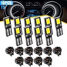 10x White T5 74 LED Instrument Gauge Cluster Dash Light Bulbs 73 w/Twist Socket