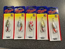 5 New Mepps # 3 , 1/4 oz Spinners, Fishing Lures Lot -