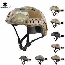 Emerson Tactical Fast Helmet PJ Bump Jump Helmet Bike Headwear +Side Rail Shroud