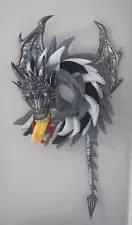 Silver And Black Deco Mesh Dragon Wreath