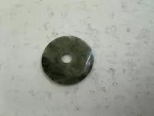 Chinese Green Jade Stone or Mineral Bi Disc Pendant