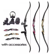 3 Color 30-50lbs F179 Recurve Bow 56" Hunting Split Bow With DIY Accessories