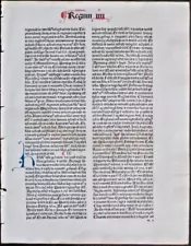 Medieval Bible leaf,II Kings,chapter 8-10,Renner,Venice,1480