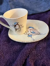 SALE! Inhomestylez Spring bird Mug and Plate/Saucer-Perfect for quiet coffee