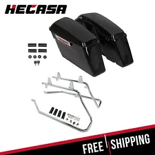 For Harley Softail Heritage Hard Saddlebags Saddle Bags W/Conversion Brackets (For: 2008 Heritage Softail)