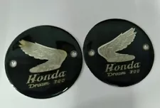 HONDA Dream 300 Gas Tank Emblem Badge Silver Pair