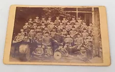 Antique CDV Photo Band Group with Instruments Drums Horns etc Musician