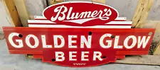 BLUMERS BEER PORCELAIN ENAMEL NEON SKIN SIGN BOARD SIZE 48"X24" INCHES S/ SIDE