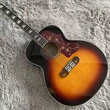 Sunburst J200 Acoustic Guitar Solid Spruce Top Rosewood Fretboard Gold Hardware