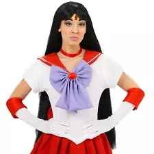 SAILOR MOON SAILOR MARS WIG SEXY LONG BLACK GOTH ANIME HALLOWEEN COSPLAY COSTUME