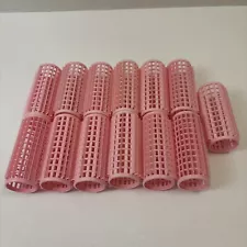 Vintage Lot Of 13 Pink Hair Rollers Curlers 3”