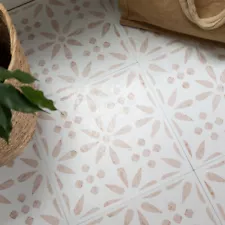 30.48cm x 30.48cm (1sqm) Vintage Flowers peel and stick vinyl floor tiles