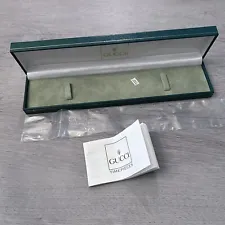 Vintage Gucci Long Green Watch Box EMPTY Box Book and Clear Bag