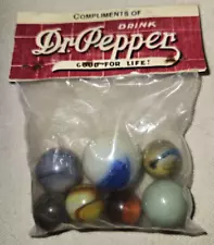 Vintage Marbles Compliments of Drink DR PEPPER Good For Life w/Shooter -RARE-