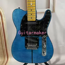 Flamed Maple Top TL Blue Electric Guitar Mad Cat SS Pickups Maple Neck Fast Ship