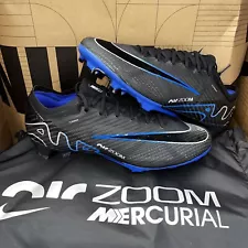 NEW Nike Zoom Vapor 15 Elite FG Black Chrome Hyper Royal DJ4978-040 Men Sz 7.5