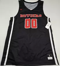 New Nike Rutgers Scarlet Knights Basketball Game Jersey Size Large L (Black)