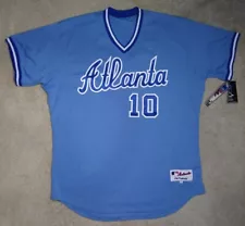 NWT Sz 52 Chipper Jones Atlanta Braves Authentic Majestic TBC Throwback Jersey