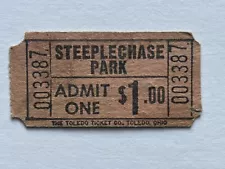 Coney Island Steeplechase Amusement Park Ticket Stub Unused 1950's New York NY