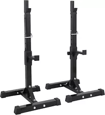 Pair of Adjustable 40"-66" Squat Rack Dumbbell Racks Stands Max Load 550LB Black