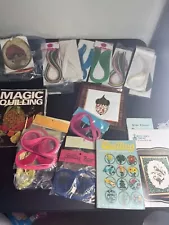 Paper Quilling Kit Lot Assortment, Books, Tools and a Finish Picture