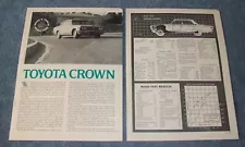 1970 Toyota Crown Vintage Road Test Info Article