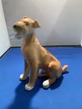 Puppy Needs A Home Porcelain Airedale Terrier Figurine (7” Tall) Great Condition