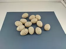 Faux Plastic Quail Eggs 12+ Gray With Blue Speckles 1.5" T