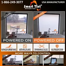 Genuine Smart Tint switchable glass Electric Window film USA Manufactured