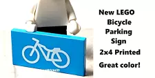 New LEGO Bike Parking Sign 2x4 Printed Silhouette RIDE BICYCLE Path SALES Repair