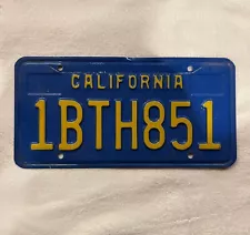 LICENSE PLATES CALIFORNIA BLUE 1BTH851