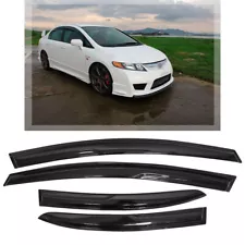 For 06-11 Civic Mugen II Style Window Rain Guard Visors 4drs Sedan Honda JDM SI (For: Honda Civic Si)