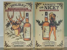 2 Sailor Jerry Spiced Rum 92 Proof Holiday Tattoo Art Poster Prints Girl & Buck