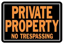 Private Property No Trespassing Aluminum Sign 9.25 X 14 Orange/Black USA Stock