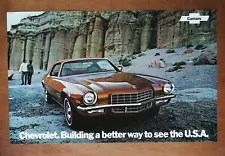 Vintage 1972 Chevrolet Camaro Full Color Unfolded Sales Brochure Poster - Chevy