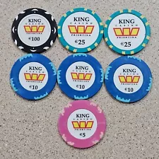 Kings Casino €100, €25, €10 & €5 Casino Table Poker Chips Form Prishtina, Kosovo