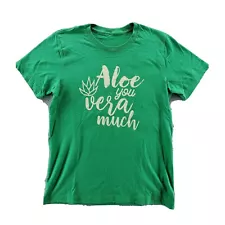 Aloe You Vera Much Green Gardening Plants Outdoor Short Sleeve T-shirt Size M