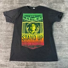 Bob Marley Shirt Size L Mens Stand Up For Your Rights Gray Short Sleeve T-Shirt