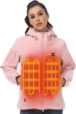 ITIEBO Womens Heated Jacket with Battery Pack 12V/8500mAh 165℉ 10hrs for Outdoor